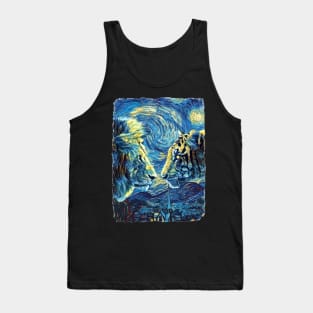 Lion And Tiger Van Gogh Style Tank Top